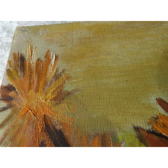 Original Vintage Oil On Canvas Planter w Flowers Painting by Artist Sandy Gordon - Picture 12 of 16